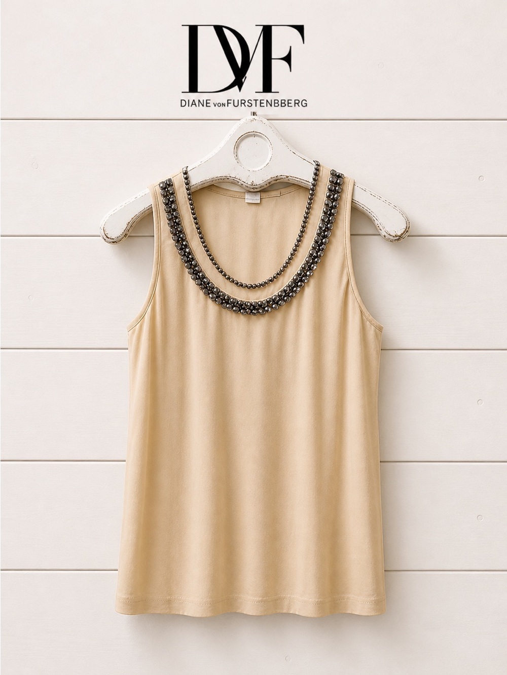 DIANE VON FURSTENBERG – Silk Embellished Top (M)